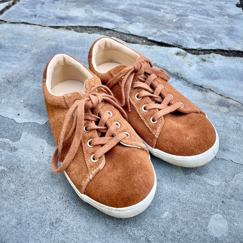 Janie and Jack Rust Suede Lace-Up Kids Dress Sneakers